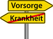 Vorsorge anstatt Krankheit Schild Zeichen