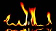 Fire blowing out from colorful to black and white