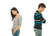Upset couple in conflict