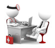Medical consultation. Doctor and patient talking at the office