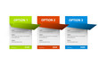 Set of Vector paper cards with origami corner