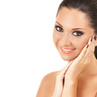 Portrait of the young woman isolated on white background