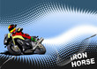 Abstract  background with motorcycle image. Iron horse. Vector i