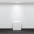 3d Empty white stand for your exhibit