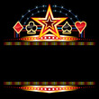 Star and poker symbols over empty neon