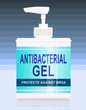 Antibacterial gel dispenser.