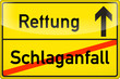 Schild Schlaganfall jede Sekunde zählt
