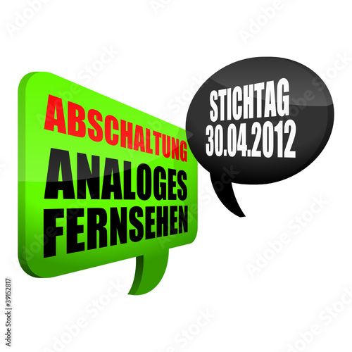Vektor: sprechblasen v3 abschaltung analoges fernsehen II sprechblasen v3 abschaltung analoges fernsehen II
