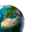 Realistic Planet Earth with natural water