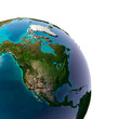 Realistic Planet Earth with natural water