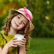 girl with milk glass
