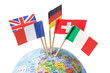 European Flags on Globe