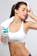 sexy woman sweating after workout sexy woman sweating after workout