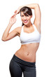 Woman with abs stretching Woman with abs stretching