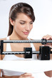 Pretty woman happy with weight Pretty woman happy with weight