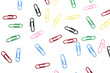 colored paperclips isolated on white