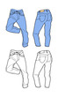 Blue man's jeans (front, back views)