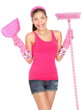Cleaning woman beautiful