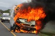 Burning Delivery Vehicle and Police Cars Burning Delivery Vehicle and Police Cars