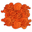 Background of curled abstract clouds