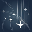 Transport and civil airplanes` paths