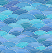 Seamless background of curled abstract blue waves
