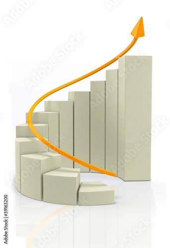 Illustration: 3D Growth graph 3D Growth graph