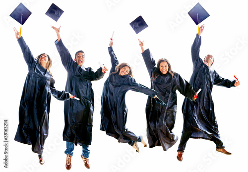 Photo: Graduation people jumping Graduation people jumping