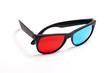 plastic 3D glasses over white