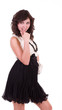 Beautiful young woman in dress isolated