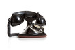 Photo: A black vintage telephone on white A black vintage telephone on white
