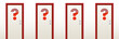 closed doors with a question mark in front