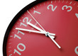 Red clock face