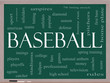 Baseball Word Cloud Concept on a Blackboard