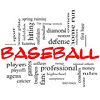 Baseball Word Cloud Concept in Red Caps