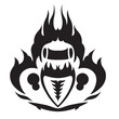 Fiery Hotrod Emblem Front and Above Fiery Hotrod Emblem Front and Above