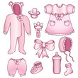 Set of baby girl accessories