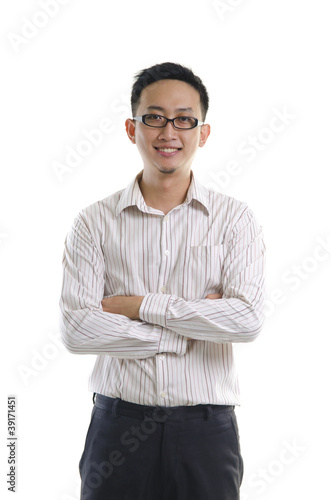 Photo: Good looking Asian male isolated on white Good looking Asian male isolated on white