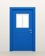 The door with the window.