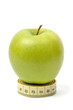 Apple and measuring tape