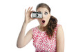 retro camera girl