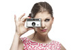 retro camera girl