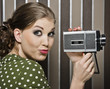 retro camera girl