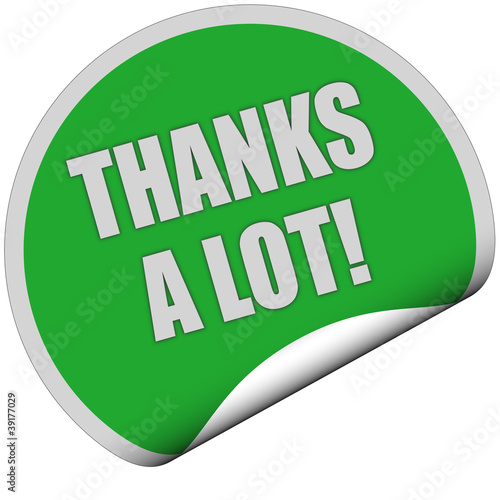Illustration: Sticker grün curl unten THANKS A LOT! Sticker grün curl unten THANKS A LOT!
