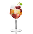 Photo: Wine glass of fruit juice with white background Wine glass of fruit juice with white background
