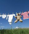 Baby clothing on a clothesline