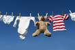 Baby clothing on a clothesline