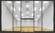 Vector: Shop with glass windows and doors, front view. Shop with glass windows and doors, front view.