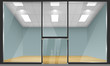 Vector: Vector empty shop interior, front view. Vector empty shop interior, front view.