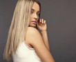 Young beautiful woman studio isolated.